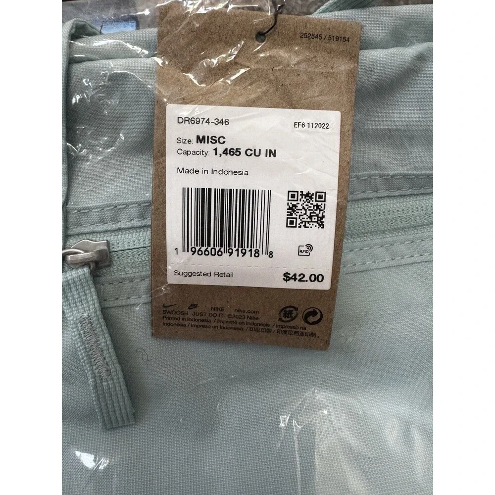 NEW Nike Gym Club Duffle Bag Women Training Bag Sports Duffle Bag 24L Teal Jade